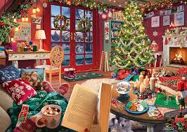 Desenhos de Christmas Winter Evenings Jigsaw Puzzle para colorir