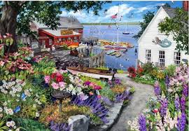 Desenhos de Coastal Cottage Jigsaw Puzzle 2 para colorir