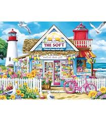 Coastal Flowers and Ocean View Jigsaw Puzzle