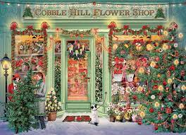 Desenhos de Cobble Hill Christmas Flower Shop Jigsaw Puzzle para colorir