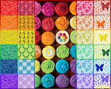 Desenhos de Collage Rainbow Cupcakes Jigsaw Puzzle para colorir
