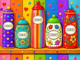 Desenhos de Colorful Canisters Jigsaw Puzzle para colorir