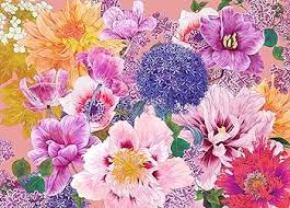 Desenhos de Colorful Floral Art Jigsaw Puzzle para colorir
