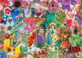 Desenhos de Colorful Gardening Collage Jigsaw Puzzle para colorir