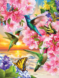 Colorful Hummingbirds Jigsaw Puzzle