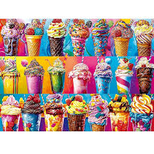 Desenhos de Colorful Ice Cream Food Jigsaw Puzzle para colorir