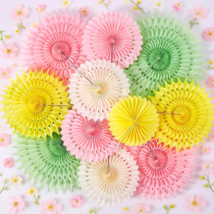 Desenhos de Colorful Paper Flower and Fan Jjgsaw Puzzle para colorir
