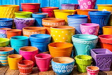Desenhos de Colorful Plant Pots Jigsaw Puzzle para colorir