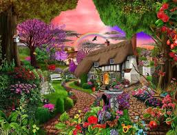 Cottage Garden Rainbow Jigsaw Puzzle