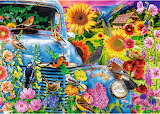 Desenhos de Country idyll – Birds and Flowers Jigsaw Puzzle para colorir