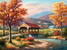 Desenhos de Covered Bridge Wallpaper Jigsaw Puzzle para colorir