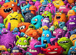 Crazy Colorful Monsters Jigsaw Puzzle