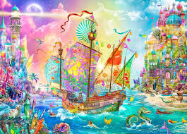 Desenhos de Crystal Dreamship Harbor – Aimee Stewart Jigsaw Puzzle para colorir