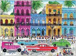 Cuban Art Deco Scene Jigsaw Puzzle