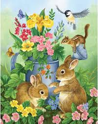 Cute Bunnies in Spring Jigsaw Puzzle