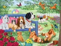 Cute Dogs in The Garden Jigsaw Puzzle 2