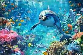 Desenhos de Cute Dolphin Jigsaw Puzzle para colorir