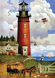 Desenhos de Daddy’s Coming Home – Charles Wysocki Puzzles Jigsaw para colorir