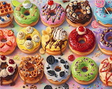 Desenhos de Decadent Donuts Jigsaw Puzzle para colorir