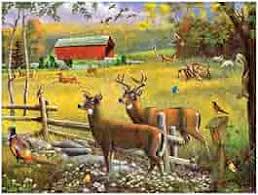 Desenhos de Deer in Fall Farm Jigsaw Puzzle para colorir