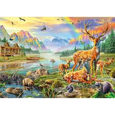Desenhos de Deer Lake Jigsaw Puzzle para colorir