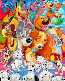 Desenhos de Disney Dogs Jigsaw Puzzle para colorir