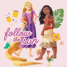 Desenhos de Disney Princess Rapunzel and Moana Jigsaw Puzzle para colorir