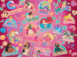 Desenhos de Disney Princess Sticker Collage Jigsaw Puzzle para colorir