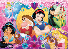 Desenhos de Disney Princess with Their Friends Jigsaw Puzzle para colorir