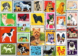 Desenhos de Dog Stamps Collage Jigsaw Puzzle para colorir