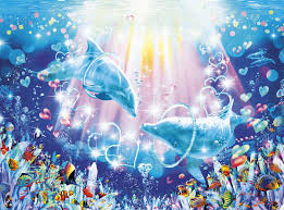 Desenhos de Dolphins in Love Jigsaw Puzzle para colorir