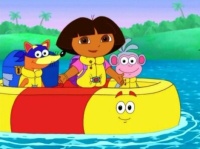 Desenhos de Dora and Swipper Go Boat on the Lake Jigsaw Puzzle para colorir