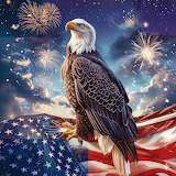 Desenhos de Eagle Flag Jigsaw Puzzle para colorir