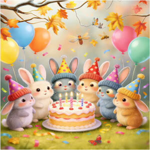 Desenhos de Easter Bunny Birthday Party Jigsaw Puzzle para colorir