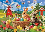 Easter Eggs Bunny Tulips Jigsaw Puzzle
