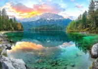 Desenhos de Eibsee Lake Landscape Jigsaw Puzzle para colorir