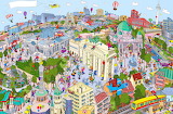 Desenhos de Exploring a City Jigsaw Puzzle para colorir