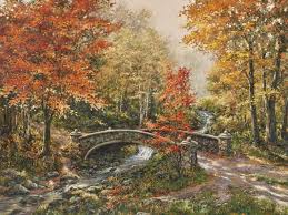 Desenhos de Fall At Fox Creek Bridge Jigsaw Puzzle para colorir