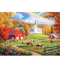 Desenhos de Farm Cow Jigsaw Puzzle para colorir