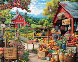 Desenhos de Farm Stand Jigsaw Puzzle para colorir