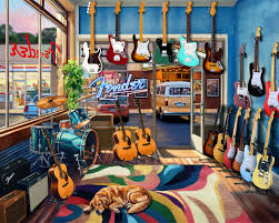 Desenhos de Fender Guitar Shop Jigsaw Puzzle para colorir