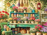 Desenhos de Floral Potting Bench Jigsaw Puzzle para colorir