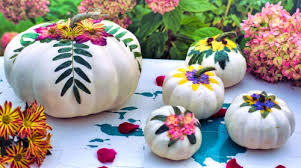 Desenhos de Floral Pumpkins Jigsaw Puzzle para colorir