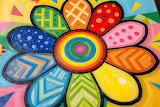 Desenhos de Flower Abstract Pop Art Jigsaw Puzzle para colorir
