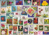 Desenhos de Flower Stamps Jigsaw Puzzle para colorir