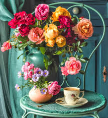 Desenhos de Flowers and Coffee Jigsaw Puzzle para colorir