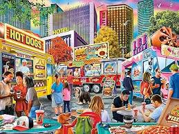 Desenhos de Food Truck Festival Jigsaw Puzzle para colorir