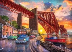 Desenhos de Forth Bridge at Sunset Jigsaw Puzzle para colorir