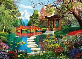 Desenhos de Fuji Garden Jigsaw Puzzle para colorir