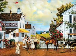 Desenhos de ‘Fun Lovin’ Silly Folks’ – Charles Wysocki Puzzles Jigsaw para colorir